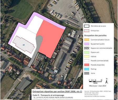 plan du bâtiment vu du ciel