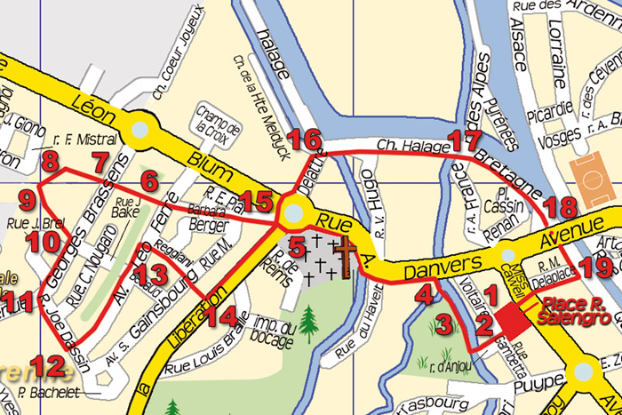 plan de la ville d'Arques